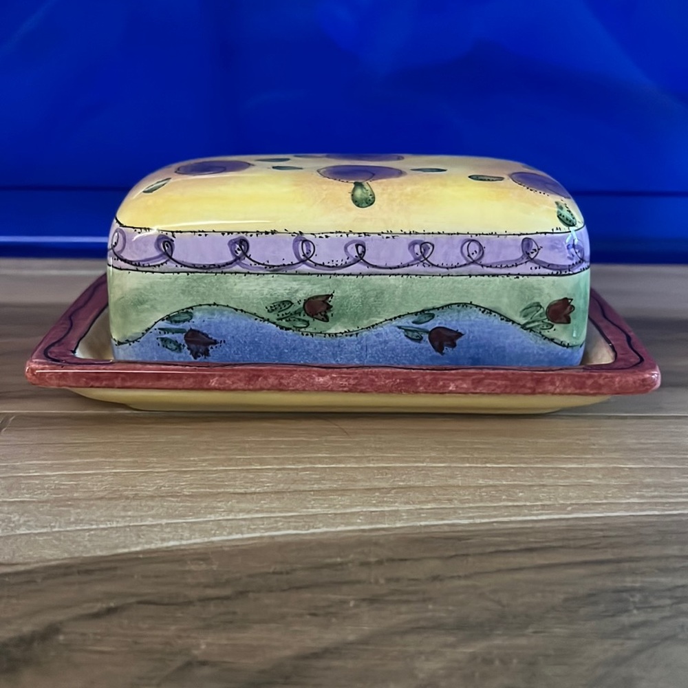 Butter Dish in Ceramic Features the Sweet Shoppe Design by Sango
